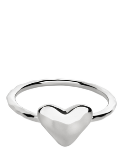 Monica Vinader Heart Stacking Ring, Silver - view 2, Silver