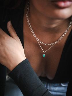 Daisy London Birthstone Pendant Necklace, Silver - view 2, Silver/Emerald