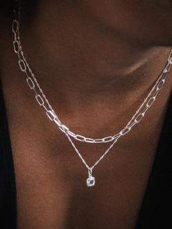 Daisy London Birthstone Pendant Necklace, Silver - view 2, Silver/Moonstone