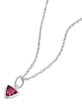 Daisy London Birthstone Pendant Necklace, Silver, Silver/Ruby