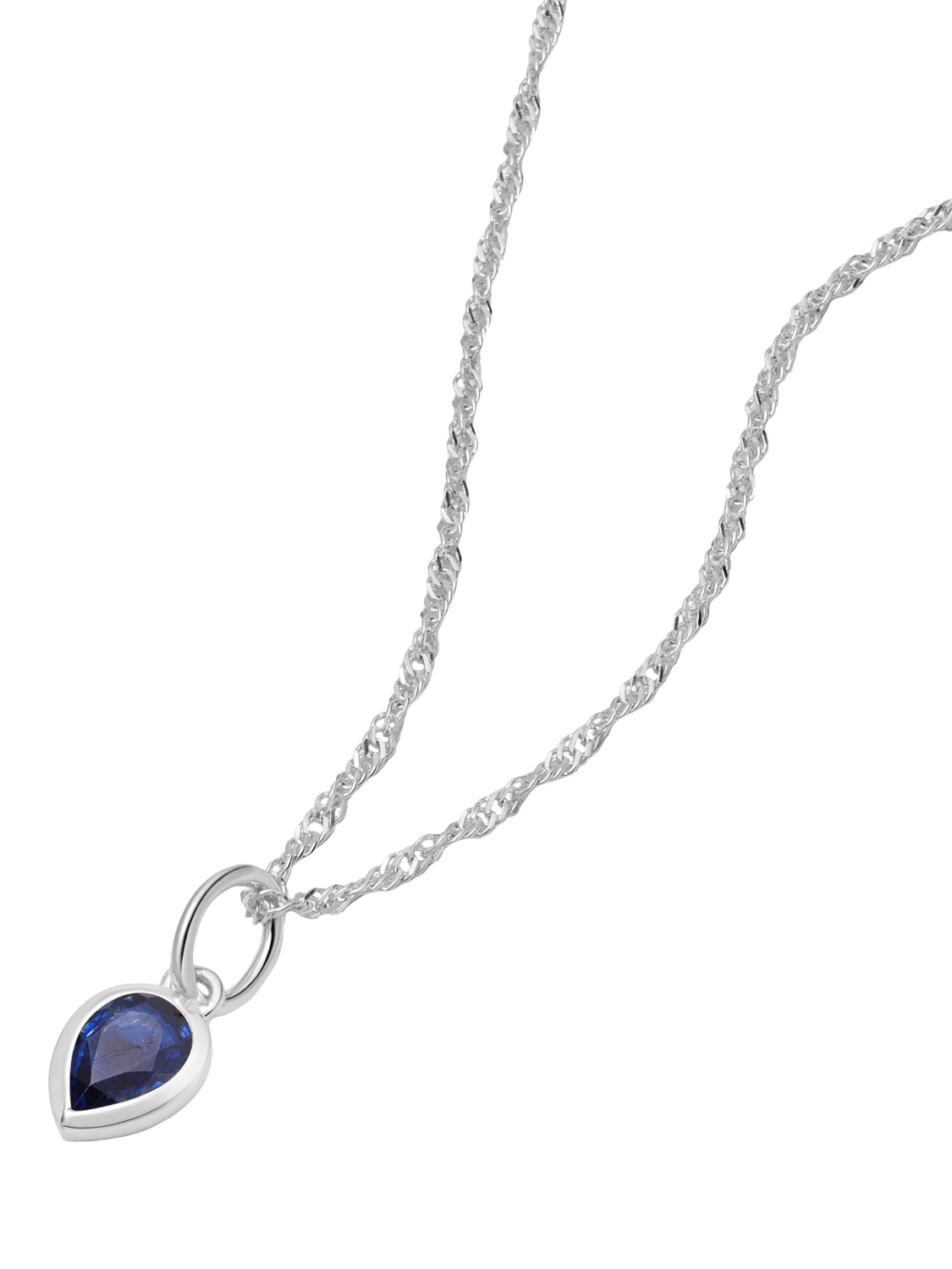 Product image 1 of 2, which shows Daisy London Birthstone Pendant Necklace, Silver, September/Sapphire