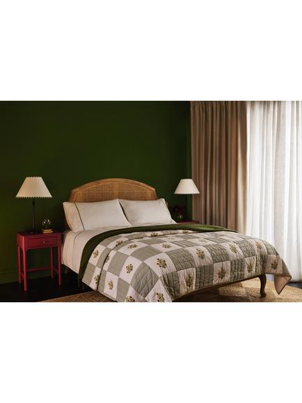 John Lewis Floral Embroidered Quilt, Natural - view 2, Natural