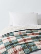 John Lewis Patchwork Check Quilted Bedspread, Multi