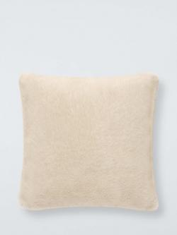 John Lewis Luxury Faux Fur Plain Cushion, Gold