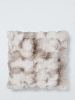 John Lewis Premium Faux Lynx Fur Cushion, White, White