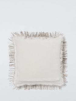 John Lewis Premium Ostrich Faux Fur Cushion, White - view 2, White