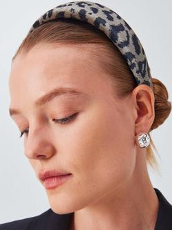 John Lewis Aria Leopard Headband, Black, Animal