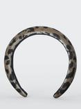 John Lewis Aria Leopard Headband, Black