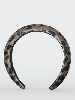 John Lewis Aria Leopard Headband, Black - view 2, Animal