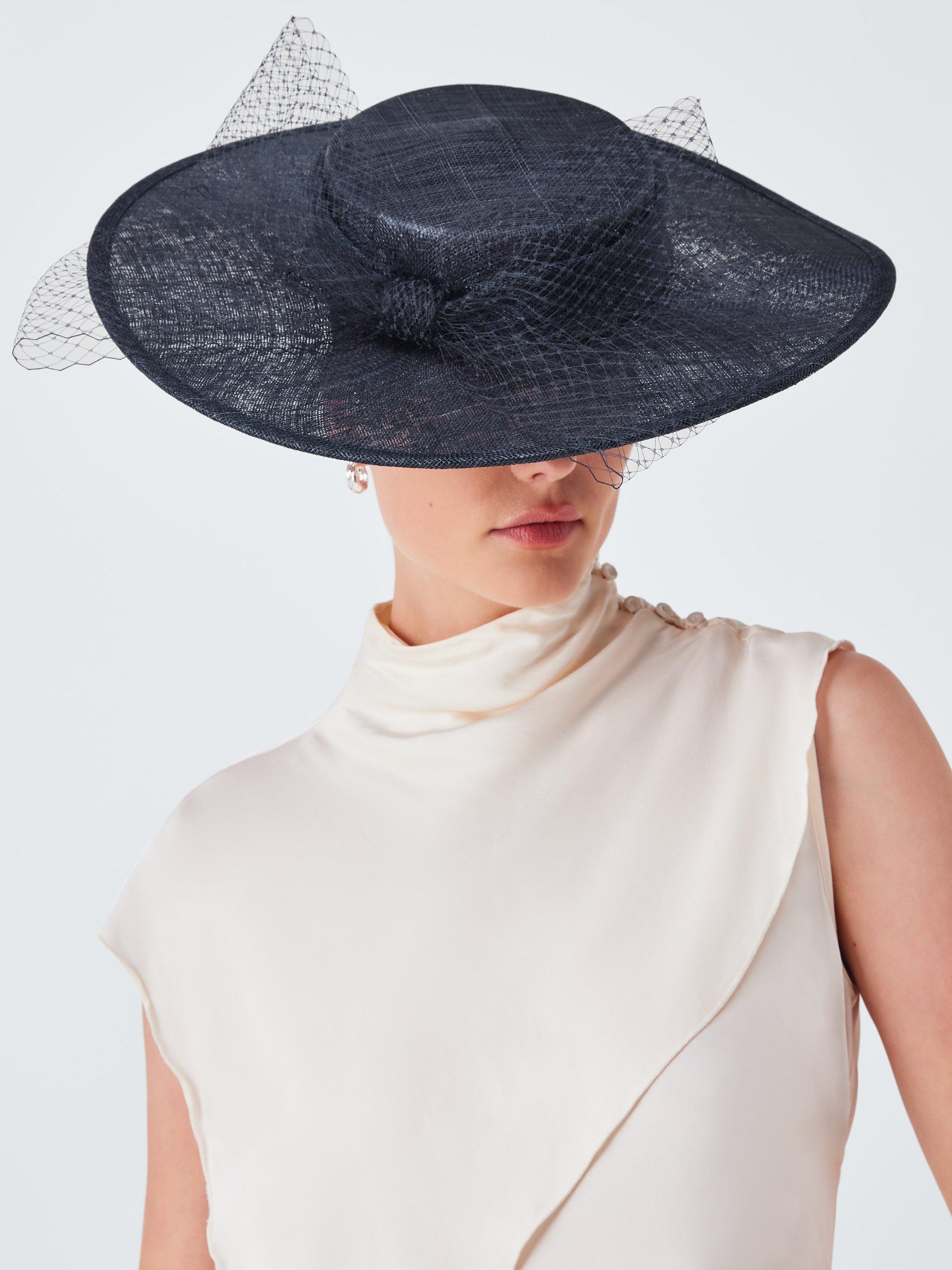 Product image 1 of 4, which shows John Lewis Darcy Boater Hat, Navy
