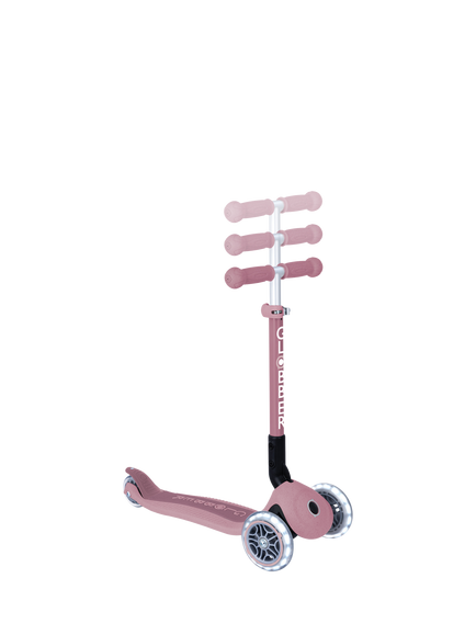 Globber Junior Foldable Lights Eco Scooter - view 2, Berry