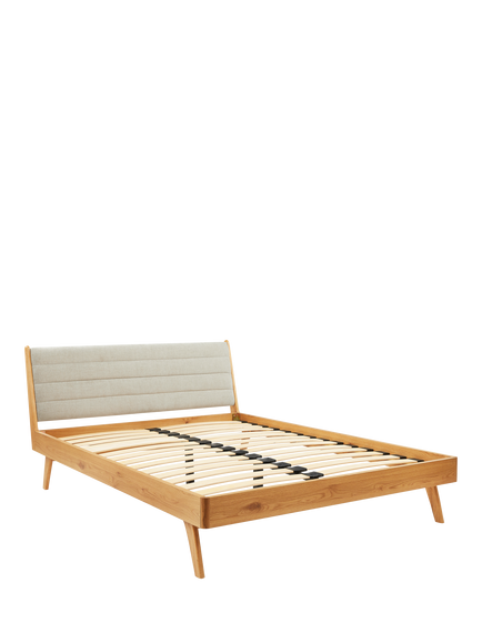 John Lewis X-Ray Upholstered Oak Wood Bed Frame, King Size, Mandarin, Mandarin