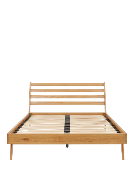 John Lewis X-Ray Oak Wood Bed Frame, King Size, Bianco Lacquer - view 2, Bianco Lacquer