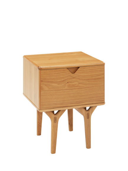 John Lewis X-Ray Oak Wood 1 Drawer Bedside Table, Oak, Oak