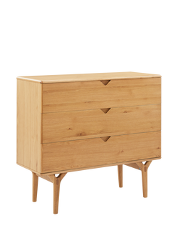 John Lewis X-Ray Oak Wood 3 Drawer Chest, Oak, Oak