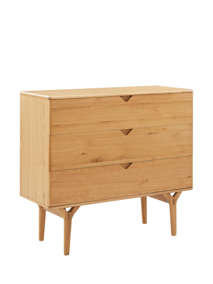 John Lewis X-Ray Oak Wood 3 Drawer Chest, Oak, Oak
