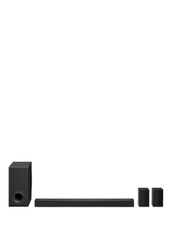 LG US80TR Bluetooth Wi-Fi Soundbar with Dolby Atmos, DTS:X, Wireless Subwoofer & Rear Speakers, Black, Black