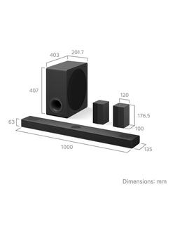 LG US80TR Bluetooth Wi-Fi Soundbar with Dolby Atmos, DTS:X, Wireless Subwoofer & Rear Speakers, Black - view 2, Black