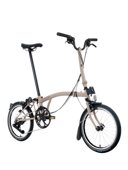 Brompton C Line 12-Speed High Handlebar Folding Bike, Dune Sand - view 2, Dune Sand