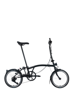 Brompton C Line 12-Speed High Handlebar Folding Bike, Matt Black, Matt Black