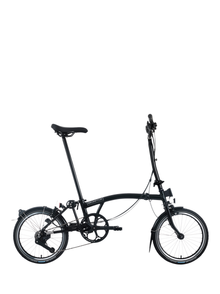Brompton C Line 12-Speed High Handlebar Folding Bike, Matt Black, Matt Black