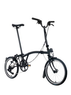 Brompton C Line 12-Speed High Handlebar Folding Bike, Matt Black - view 2, Matt Black
