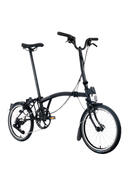 Brompton C Line 12-Speed High Handlebar Folding Bike, Matt Black - view 2, Matt Black