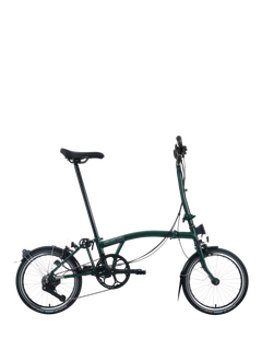 Brompton C Line 12-Speed High Handlebar Folding Bike, Racing Green