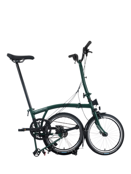 Brompton C Line 12-Speed High Handlebar Folding Bike, Racing Green - view 2, Racing Green