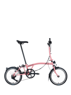 Brompton C Line 12-Speed Mid Handlebar Folding Bike, Flamingo Pink