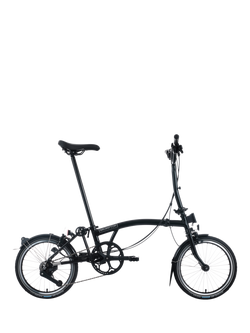 Brompton C Line 12-Speed Mid Handlebar Folding Bike, Matt Black, Matt Black
