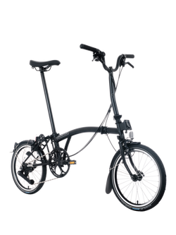 Brompton C Line 12-Speed Mid Handlebar Folding Bike, Matt Black - view 2, Matt Black