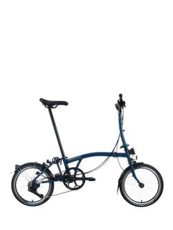 Brompton C Line 12-Speed Mid Handlebar Folding Bike, Ocean Blue, Ocean Blue