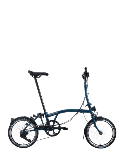 Brompton C Line 12-Speed Mid Handlebar Folding Bike, Ocean Blue, Ocean Blue