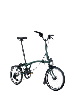 Brompton C Line 12-Speed Mid Handlebar Folding Bike, Raching Green - view 2, Racing Green
