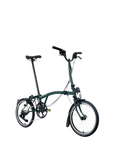 Brompton C Line 12-Speed Mid Handlebar Folding Bike, Raching Green - view 2, Racing Green