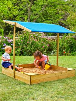 TP Toys Wooden Sandpit & Canopy - view 2, Multi