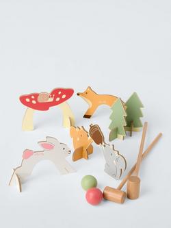 John Lewis Kids' Wooden Animal Croquet Set, Multi