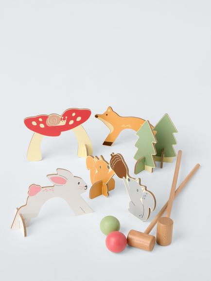 John Lewis Kids' Wooden Animal Croquet Set, Multi