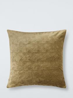John Lewis Embossed Velvet Cushion, Olive