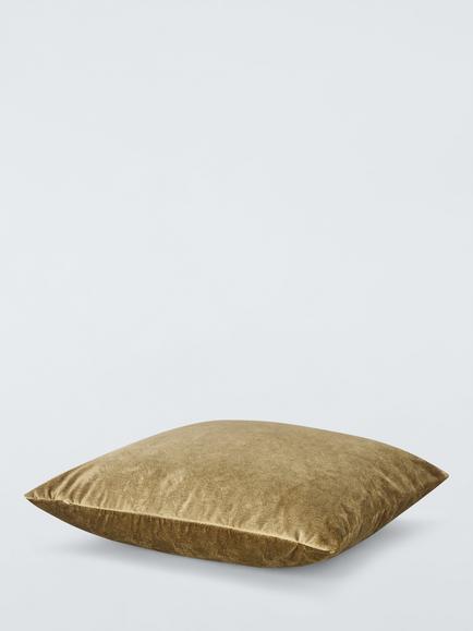 John Lewis Embossed Velvet Cushion - view 2, Olive