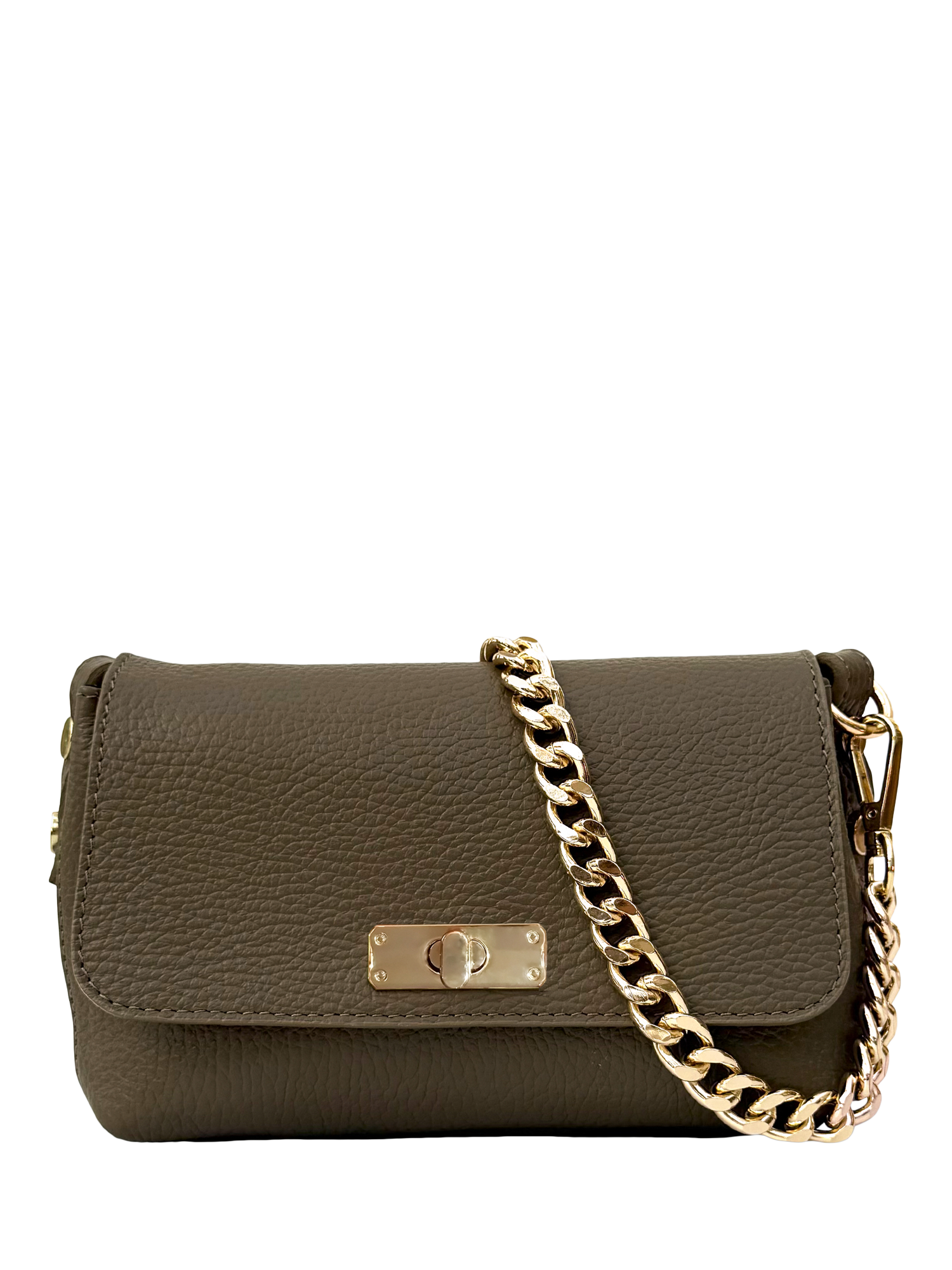 Product image 1 of 9, which shows Apatchy London The Maisie Leather Crossbody Bag, Mink