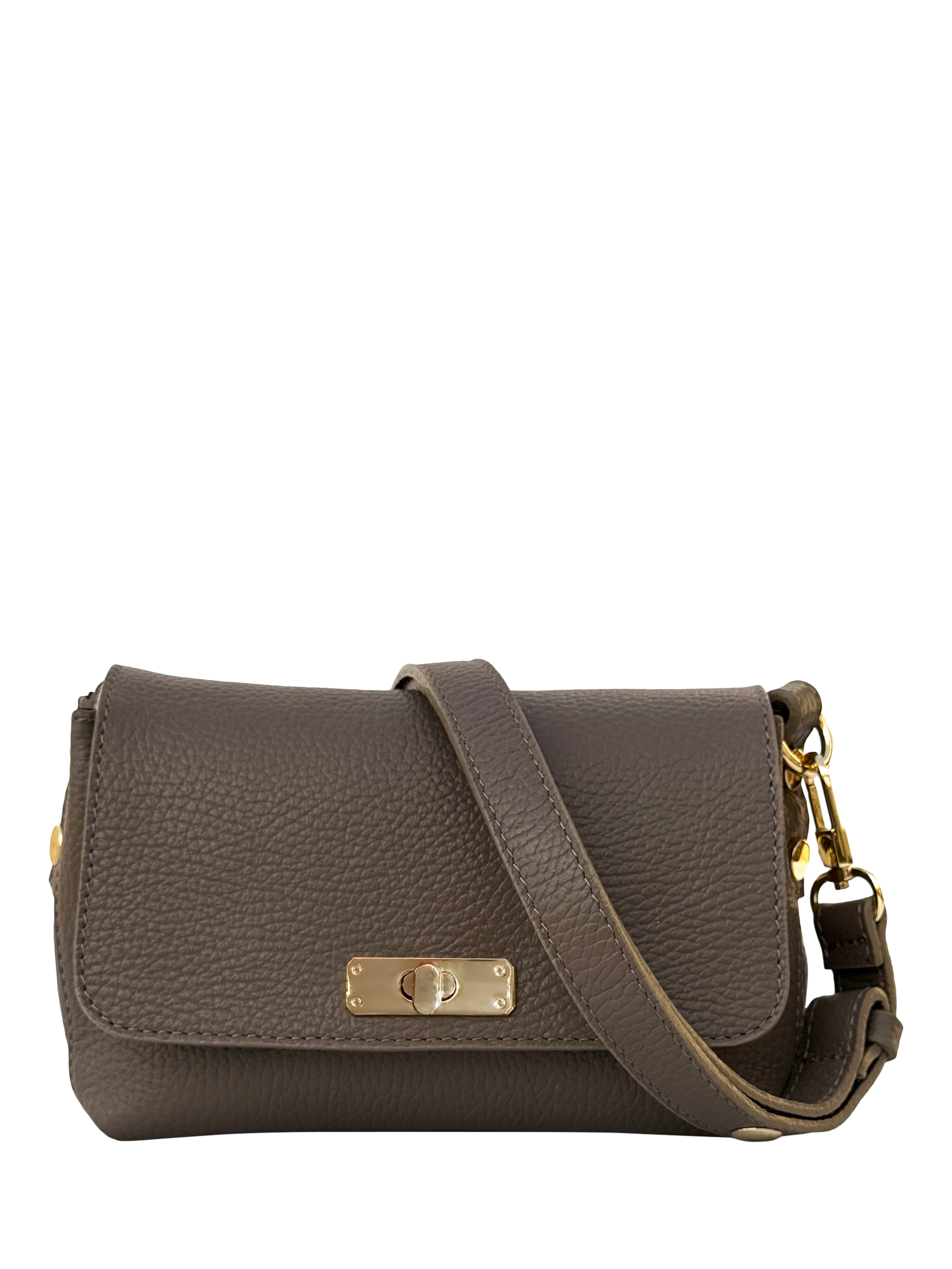 Product image 6 of 9, which shows Apatchy London The Maisie Leather Crossbody Bag, Mink