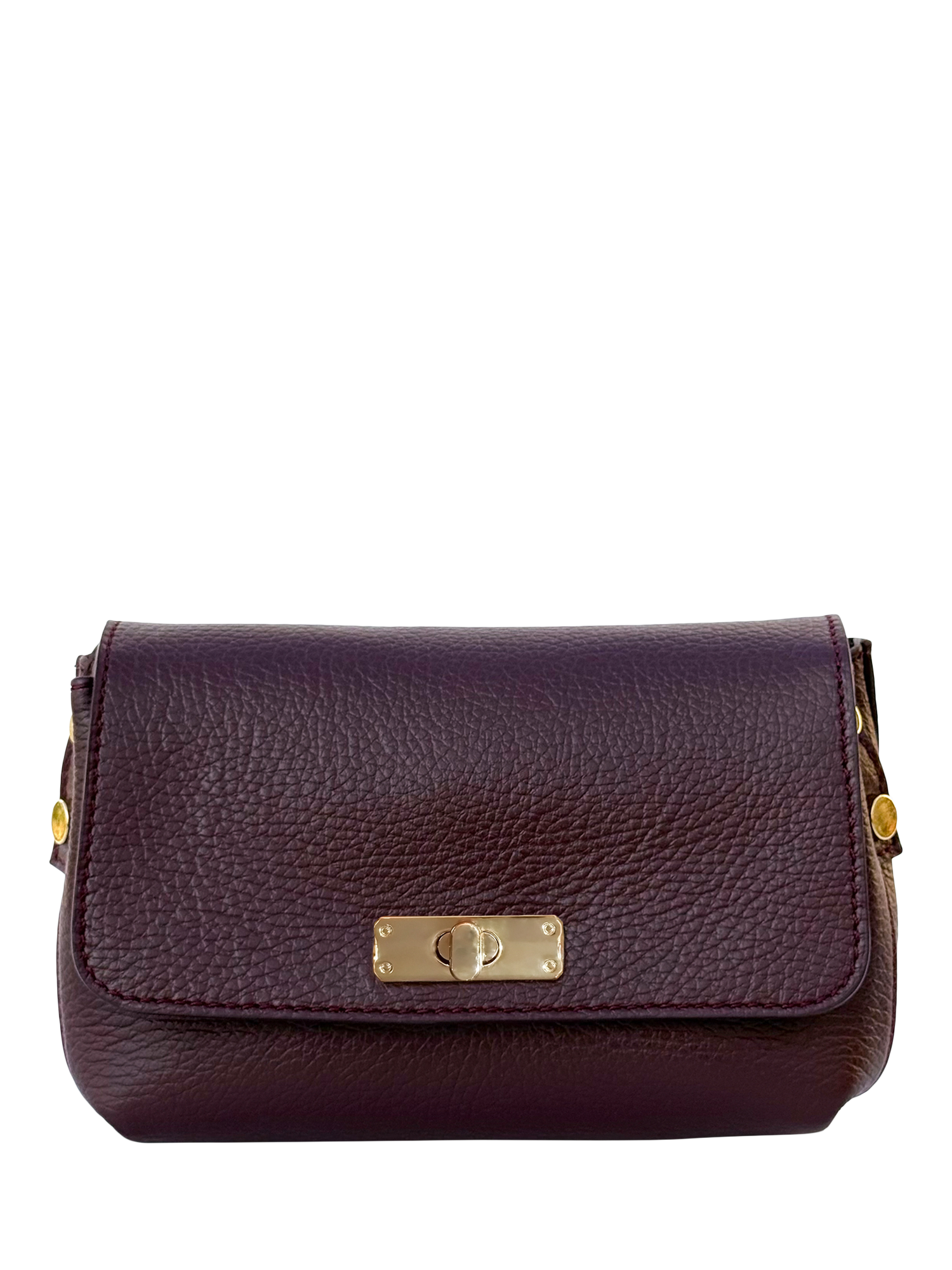 Product image 2 of 8, which shows Apatchy London The Maisie Leather Crossbody Bag, Port