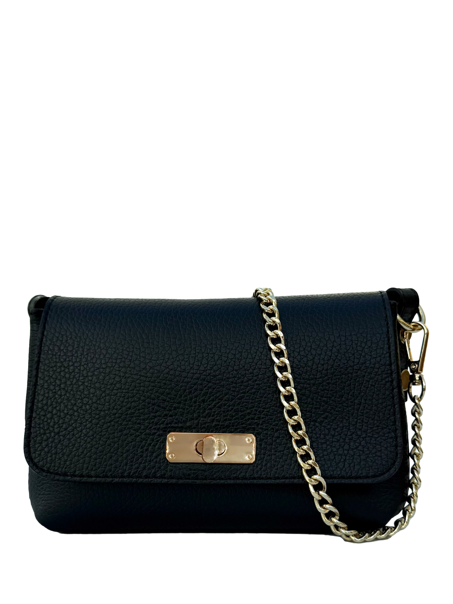 Product image 1 of 9, which shows Apatchy London The Maisie Leather Crossbody Bag, Black