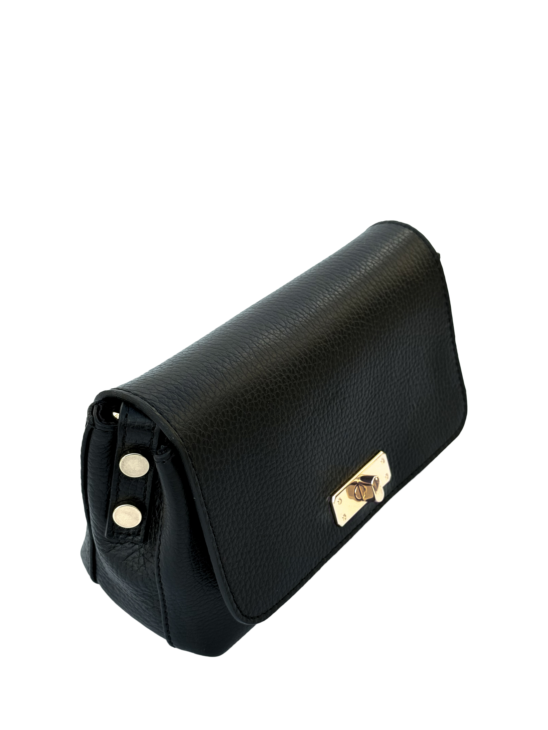 Product image 4 of 9, which shows Apatchy London The Maisie Leather Crossbody Bag, Black