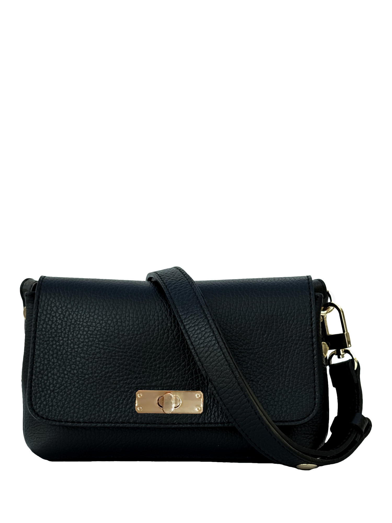 Product image 6 of 9, which shows Apatchy London The Maisie Leather Crossbody Bag, Black