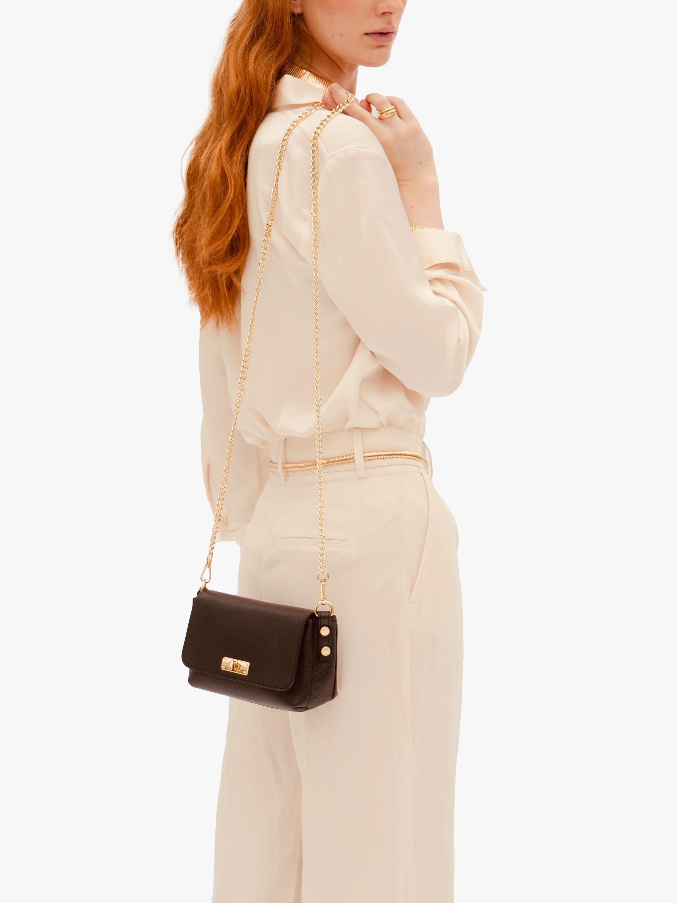 Product image 7 of 9, which shows Apatchy London The Maisie Leather Crossbody Bag, Black
