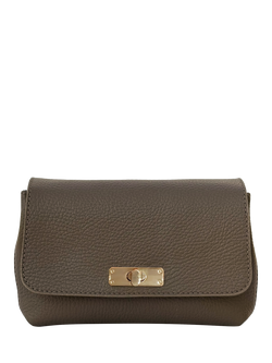 Apatchy London The Maisie Mini Leather Crossbody Bag with Slim Flat Crossbody Strap - view 2, Mink