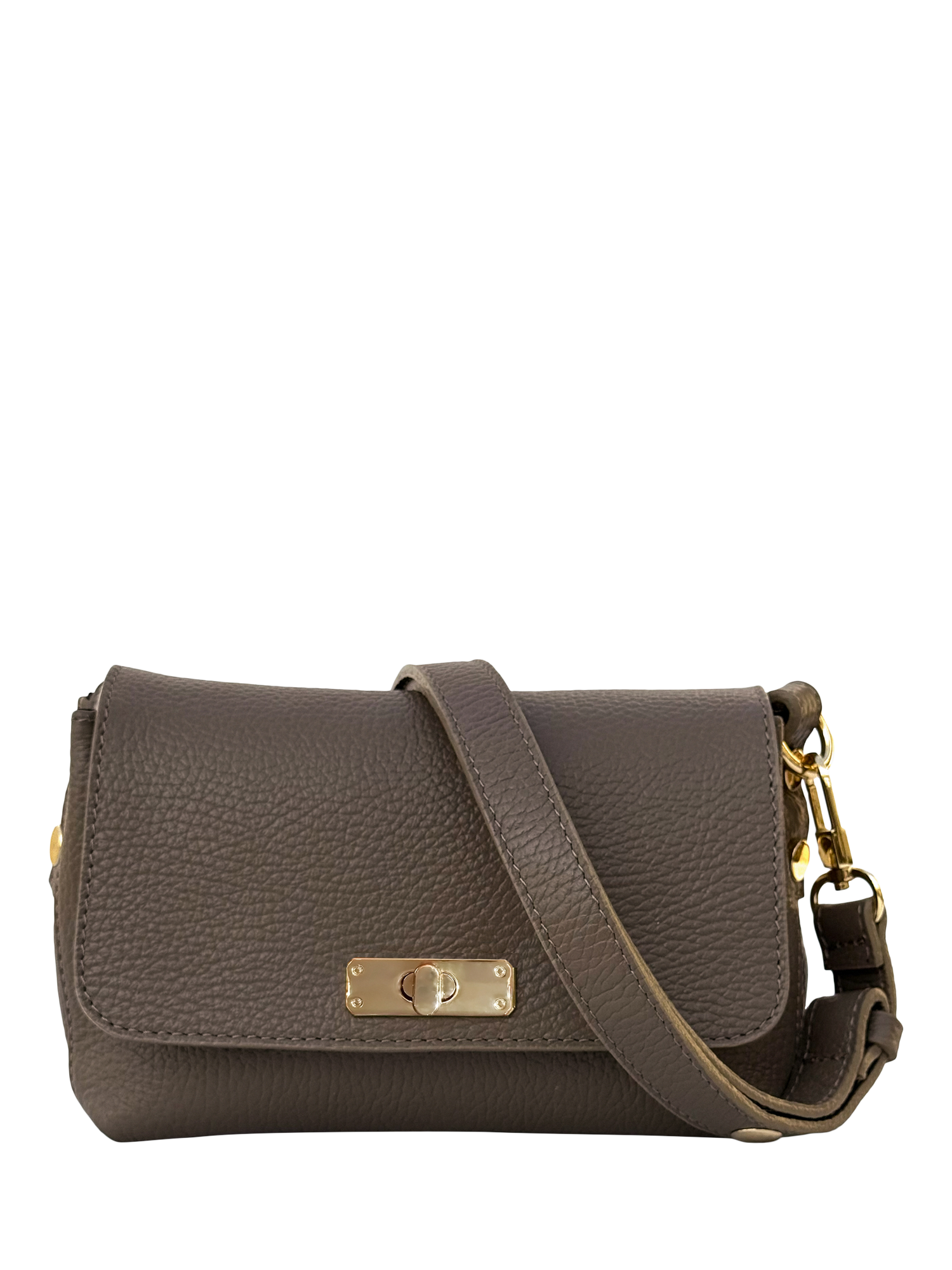 Product image 6 of 9, which shows Apatchy London The Maisie Leather Crossbody Bag, Mink